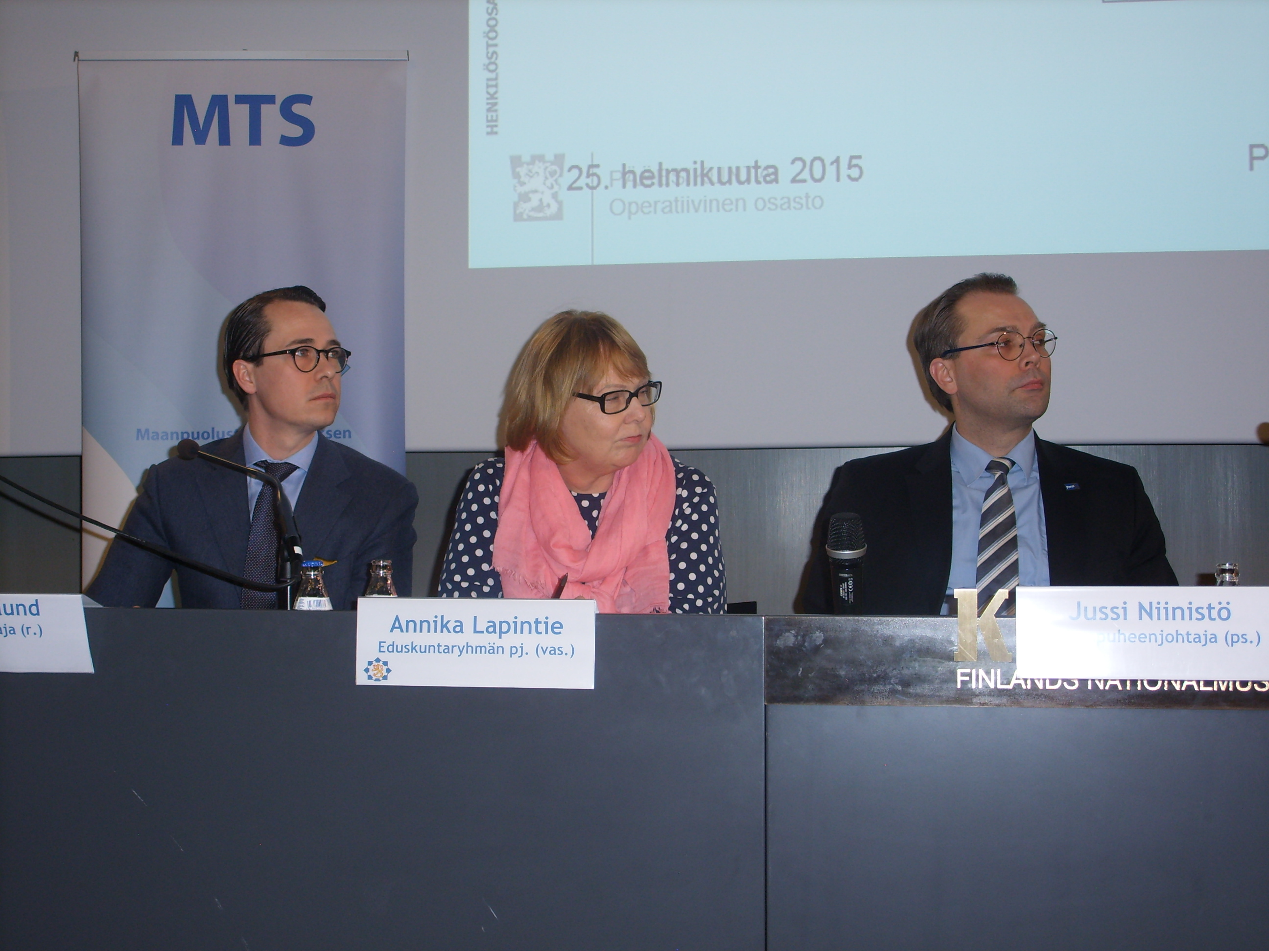 Carl Haglund Annika Lapinti Jussi Niinistö MTS 25.2.2015