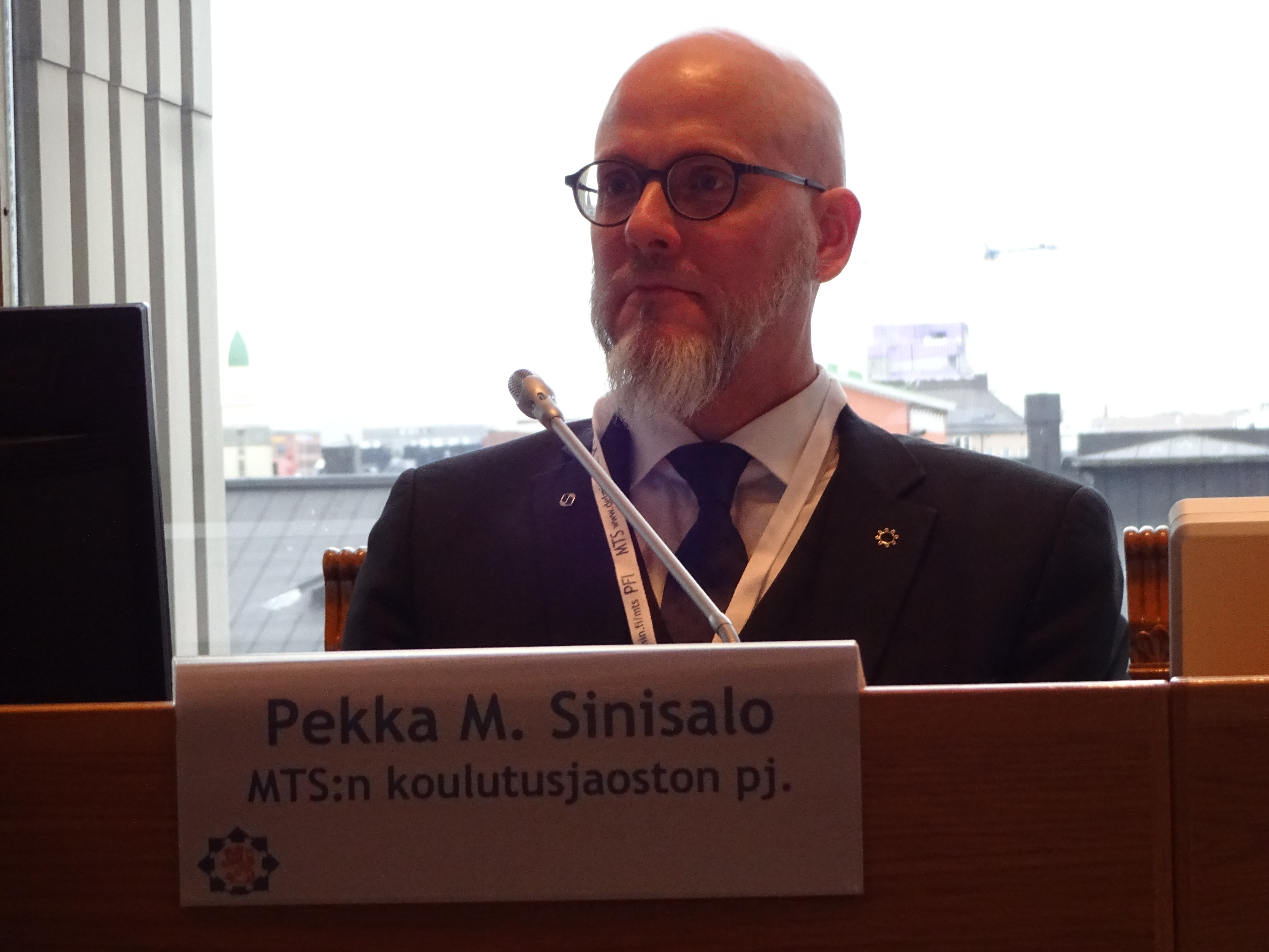 MTSn koulutusjaoston puheenjohtaja Pekka M. Sinisalo MTS Tampere 4.3.19