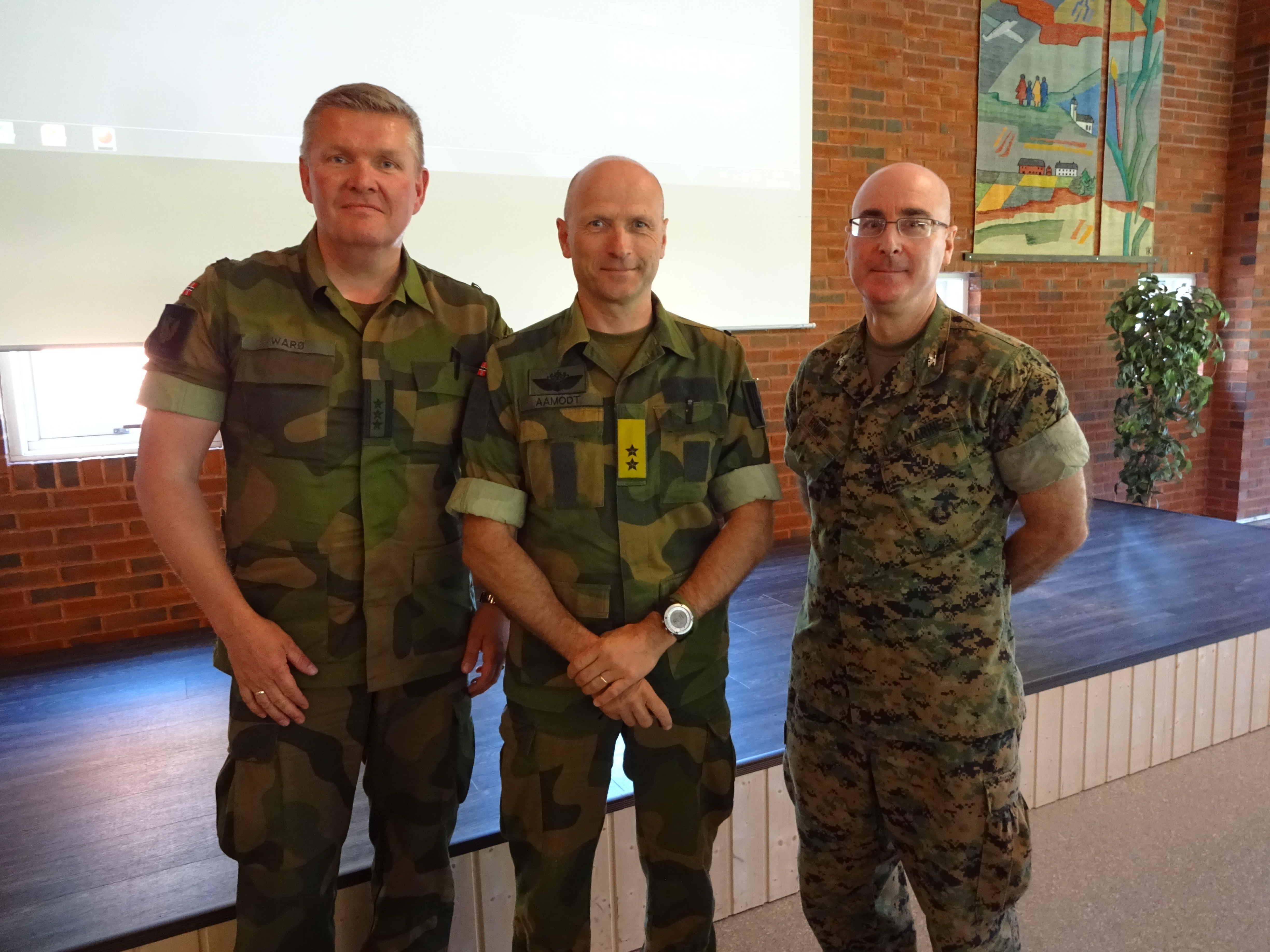 Oberst Håkon Waro_Generalmajor Lars Chriastian Aamodt_Colonel Dag Bruun 25.5.2018
