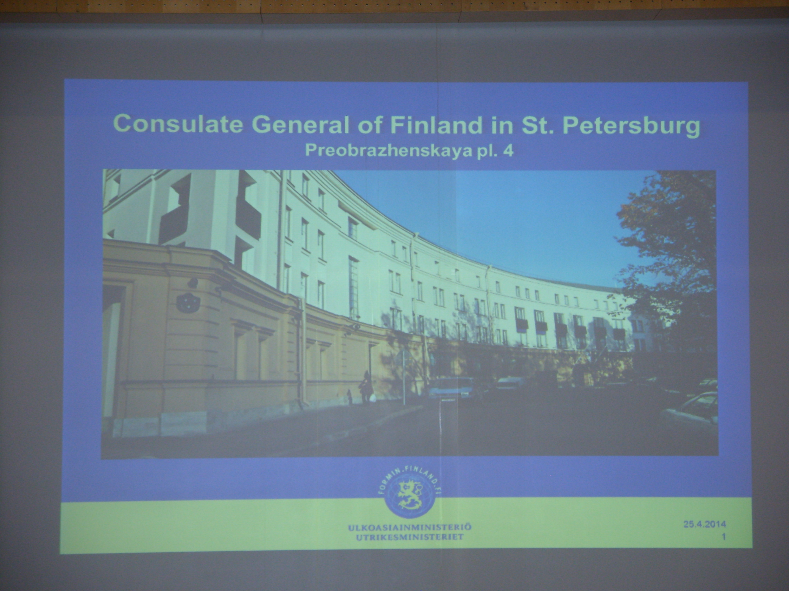 Suomen pääkonsuulaatti Pietarissa MTS 25.4.14